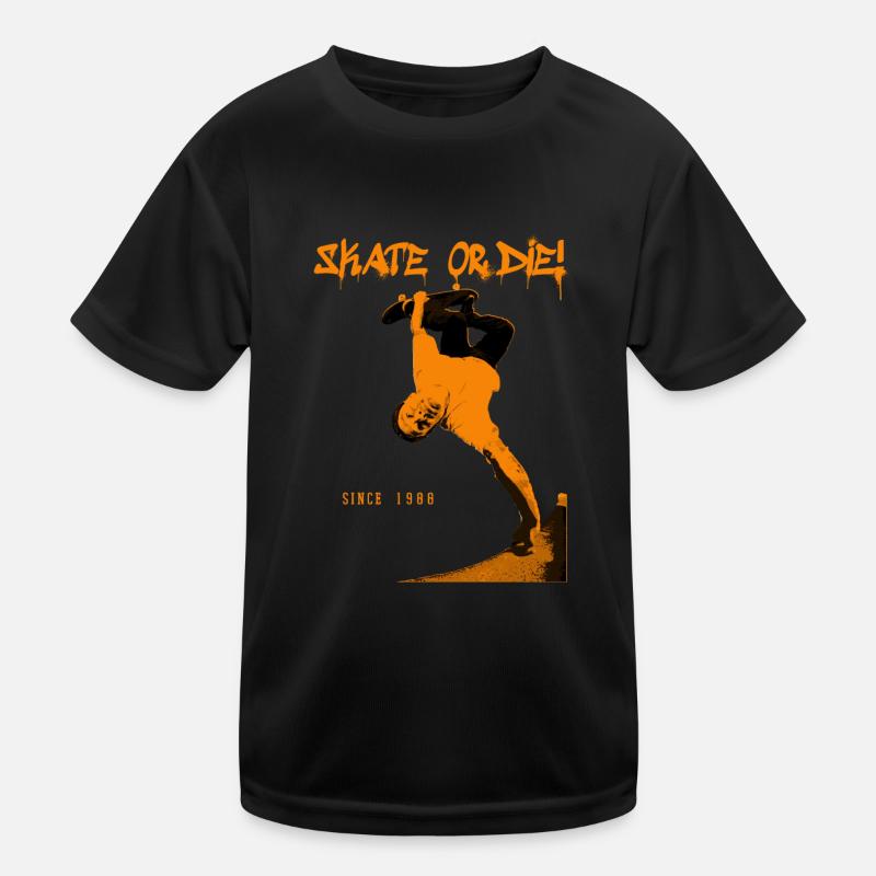 Schlittschuhlaufen oder sterben Kinder Funktions-T-Shirt