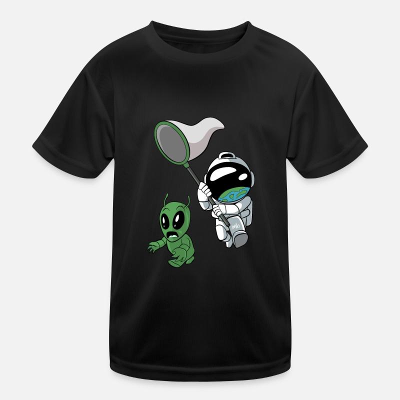 Astronaut Alien Außerirdischer Kinder Funktions-T-Shirt