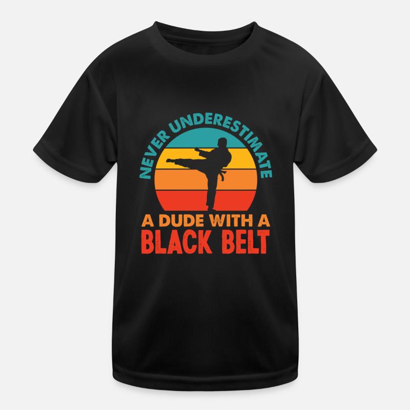 Cadeau de ceinture noire de karaté rétro T-shirt sport Enfant