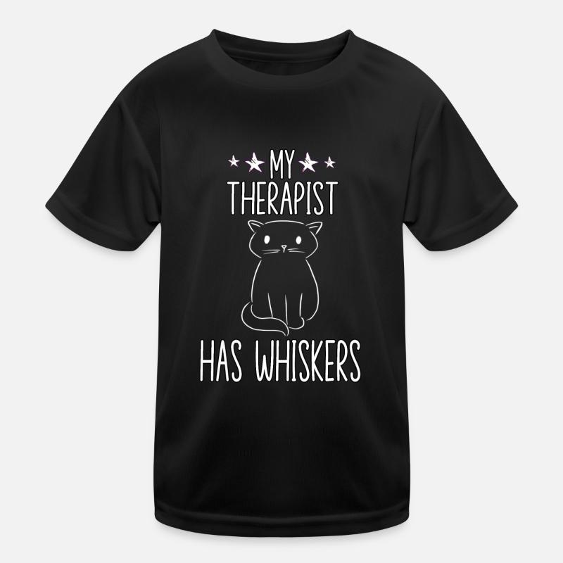 Mein Therapeut hat Schnurrhaare Katzenhalter Katze Kinder Funktions-T-Shirt