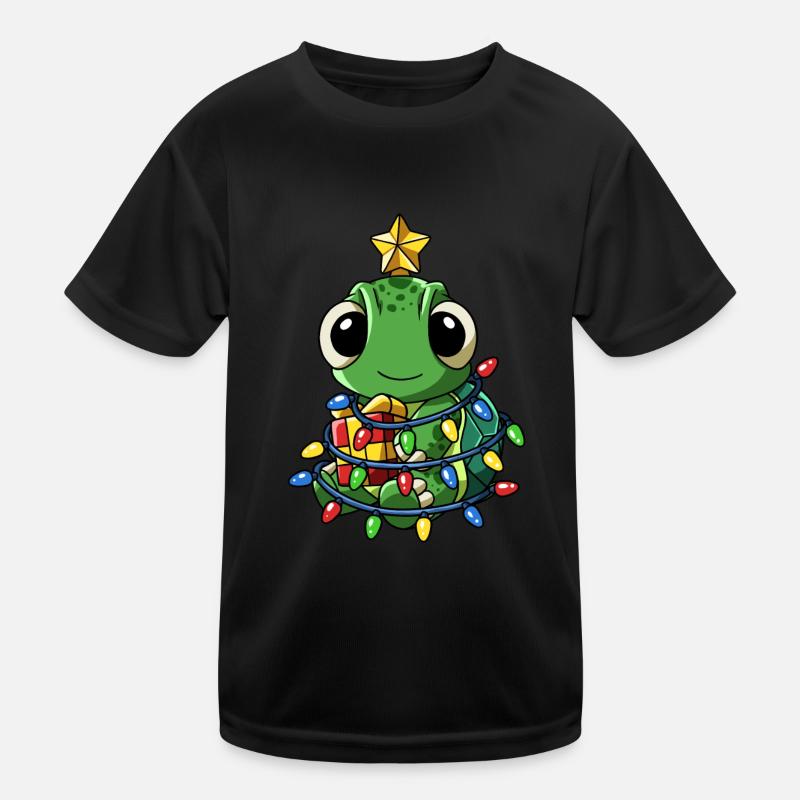 Turtle Christmas Tree Christmas Market Kids Functional T-Shirt