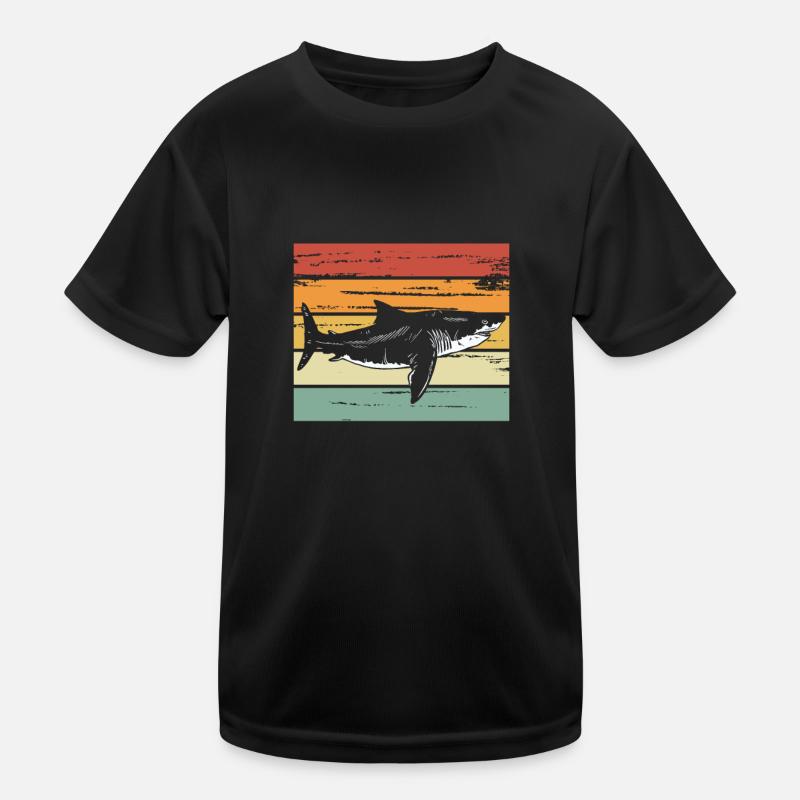 Shark Retro colors Kids Functional T-Shirt