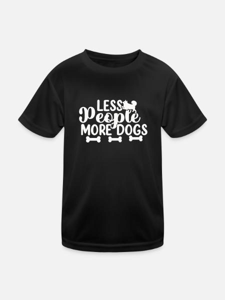 Moins de gens plus de chiens - T-shirt sport Enfant - noir - Devant