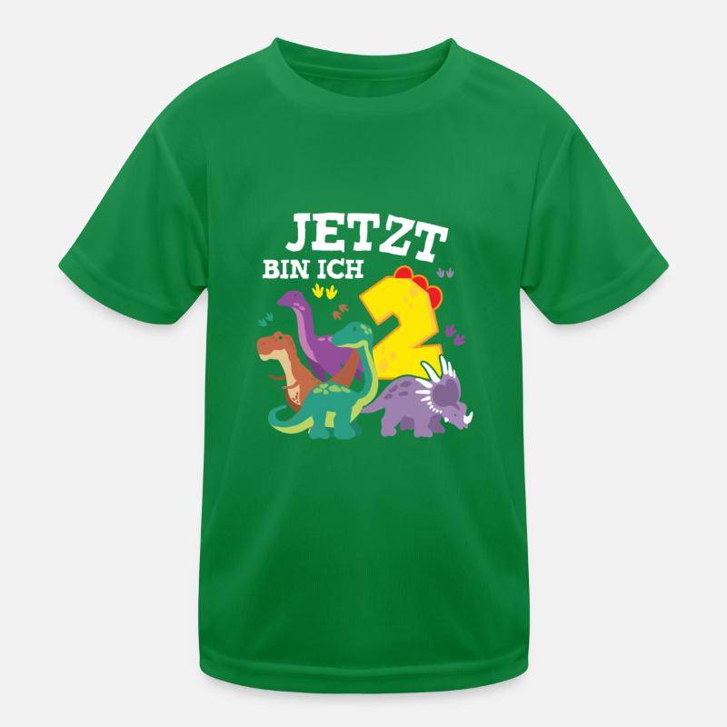 Now I Am 2 Dino Birthday Dinosaur Kids Functional T-Shirt