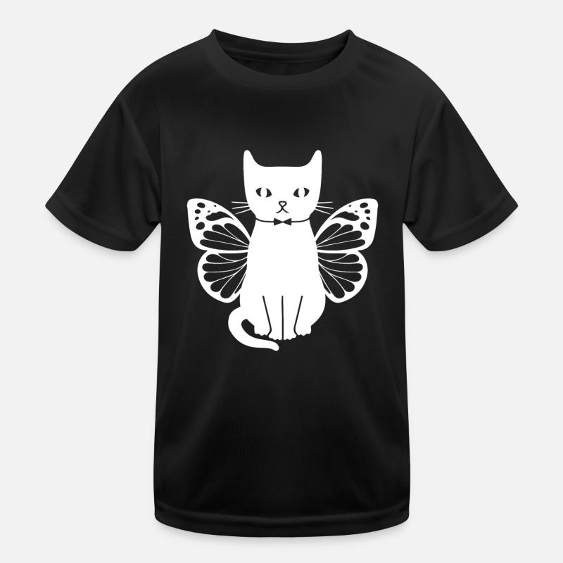 Chats avec papillons Chats mignons Chats T-shirt sport Enfant