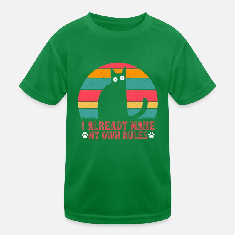 Cat Meme I already make my own rules I Fu Kids Functional T-Shirt