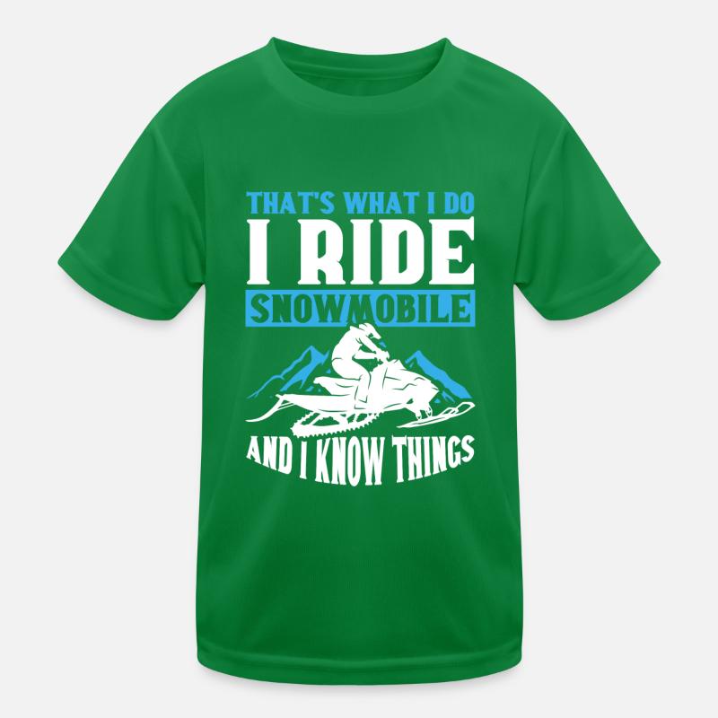 I ride snowmobiles and know things Kids Functional T-Shirt