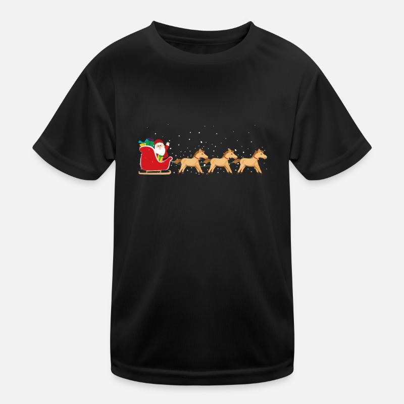 Pferd Weihnachtsmann Weihnachtsschlitten - Funny Kinder Funktions-T-Shirt