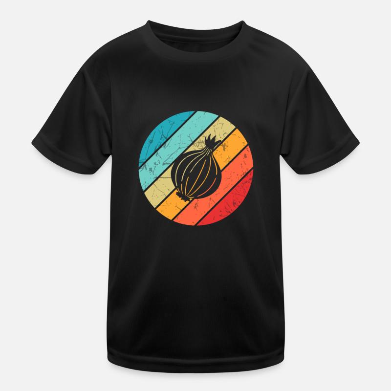 Oignon Lover Retro Vegetables Vegan Idée cadeau T-shirt sport Enfant