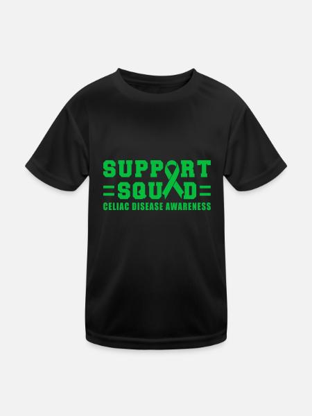 Support Squad Celiac Disease Awareness Month - Kinder Funktions-T-Shirt - Schwarz - Vorne