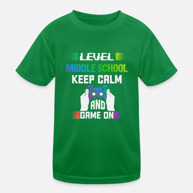 Level MIDDLE SCHOOL keep calm and game on Kids Functional T-Shirt