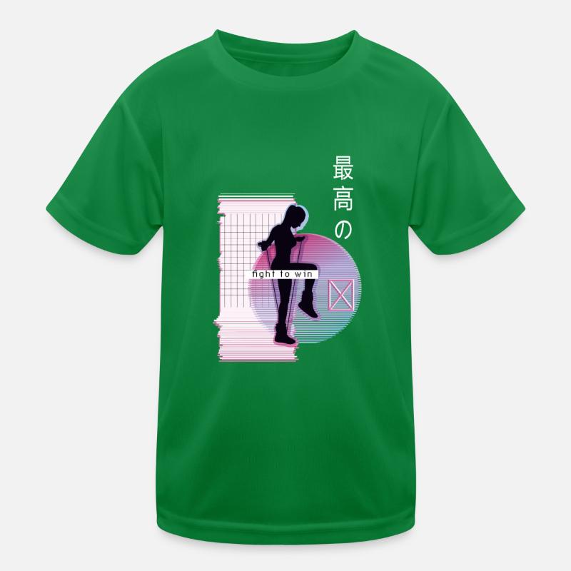 Vaporwave Metaverse Rope Jumping Kids Functional T-Shirt