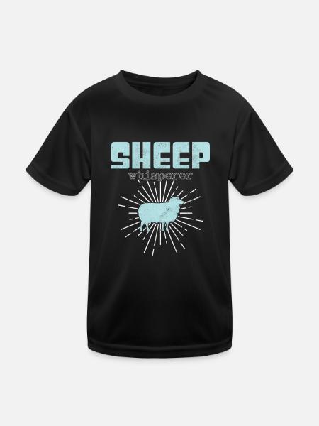 Sheep Whisperer - Kids Functional T-Shirt - black - Front