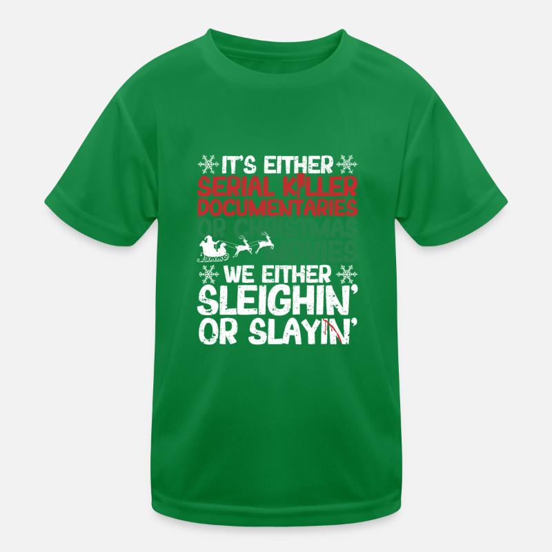Either Serial Killer Documentaries Christmas Kids Functional T-Shirt