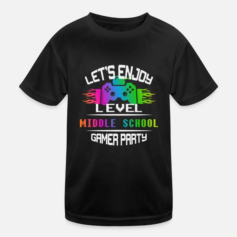 Level MIDDLE SCHOOL keep calm and game on Kids Functional T-Shirt