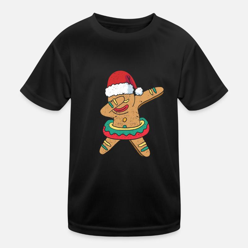Dabbing Gingerbread Man Cookies Christmas Pjs Kids Functional T-Shirt