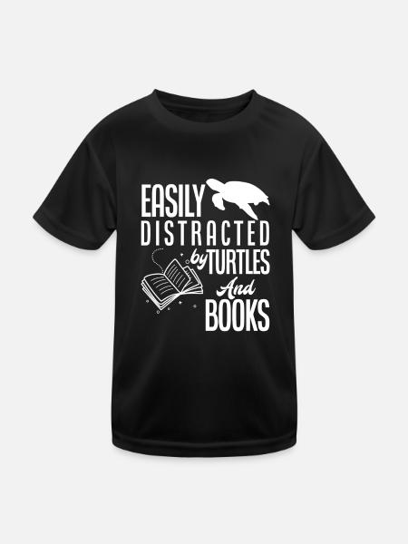 Turtles Books Turtle - Kids Functional T-Shirt - black - Front