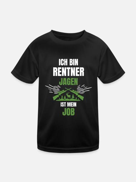 Jäger Jagen Rentner Ruhestand - Kinder Funktions-T-Shirt - Schwarz - Vorne