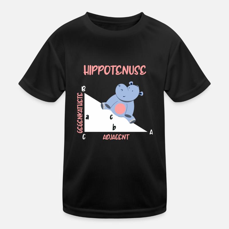Mathematician Hippotenuse Hippo Triangle Kids Functional T-Shirt