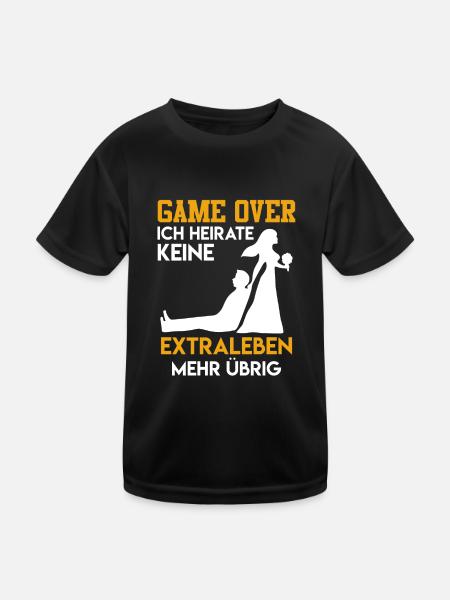 Game over - JGA Männer Hochzeit - Kinder Funktions-T-Shirt - Schwarz - Vorne