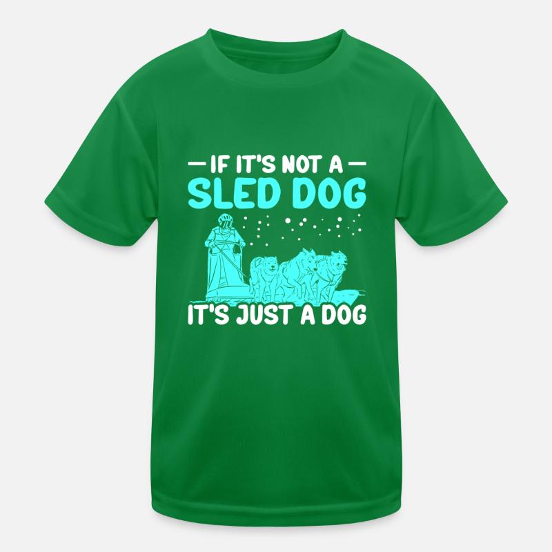 Mushing Hundeschlitten Schlittenhunde Geschenk Kinder Funktions-T-Shirt