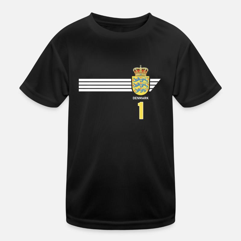 Dänemark Fussball Dänisches Wappen Flagge Dynamit Kinder Funktions-T-Shirt