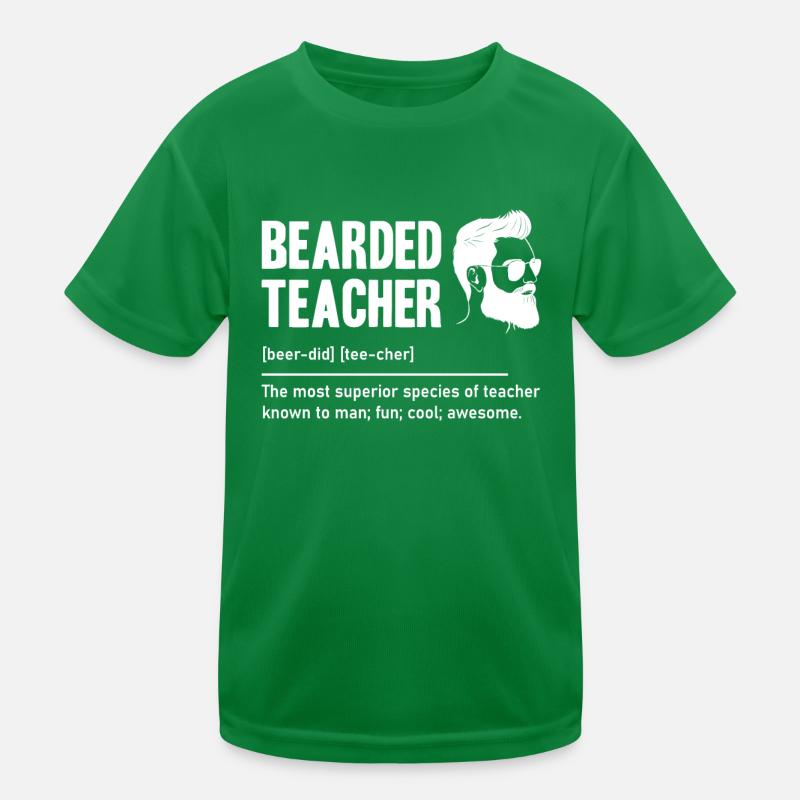 Bärtiger Lehrer, Der Das Schulleben Unterrichtet Kinder Funktions-T-Shirt