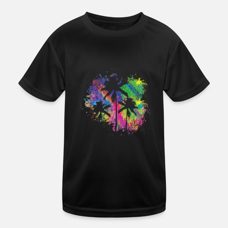 Sommerpalmen Bunt Kinder Funktions-T-Shirt