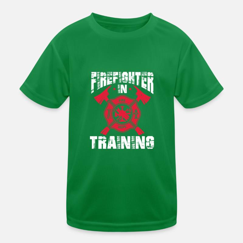 Pompier en formation – Pompier à haches de pompiers T-shirt sport Enfant