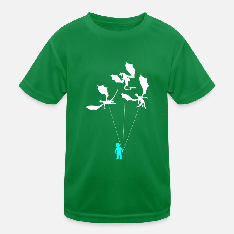 Lustiger Trendiger Kleiner Junge Mit Drachen Kinder Funktions-T-Shirt