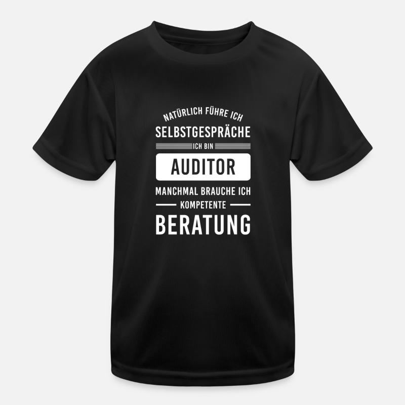 Auditor I Audit Motiv für internen oder externen - Kinder Funktions-T-Shirt - Schwarz