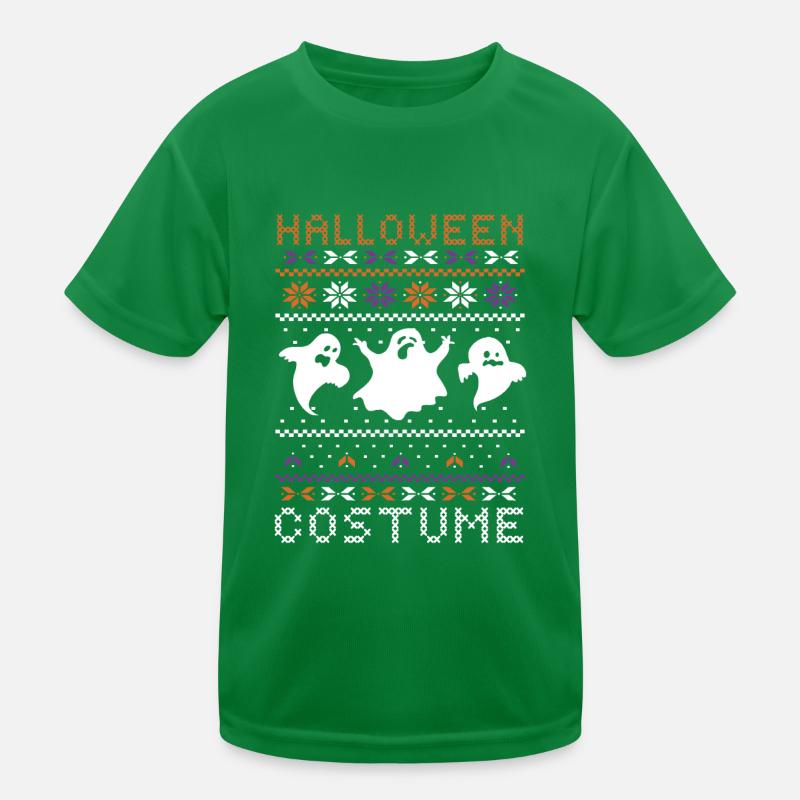 Stitch Pattern Ghost Creatures Scary Halloween Kinder Funktions-T-Shirt