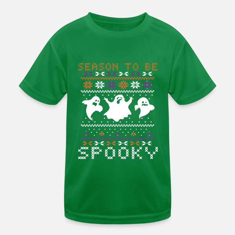 Stitch Pattern Ghost Creatures Spooky Halloween Kinder Funktions-T-Shirt