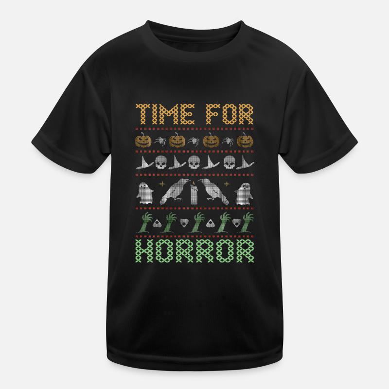 Stitch Pattern Horreur Créatures Halloween T-shirt sport Enfant