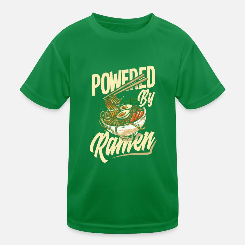 Powered By Ramen Funny Ramen Gift Kids Functional T-Shirt