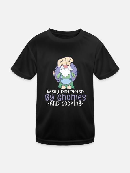 Cuisine Cuisinier Chef Gnomes Gnome Lover Drôle Gnome Gnome - T-shirt sport Enfant - noir - Devant