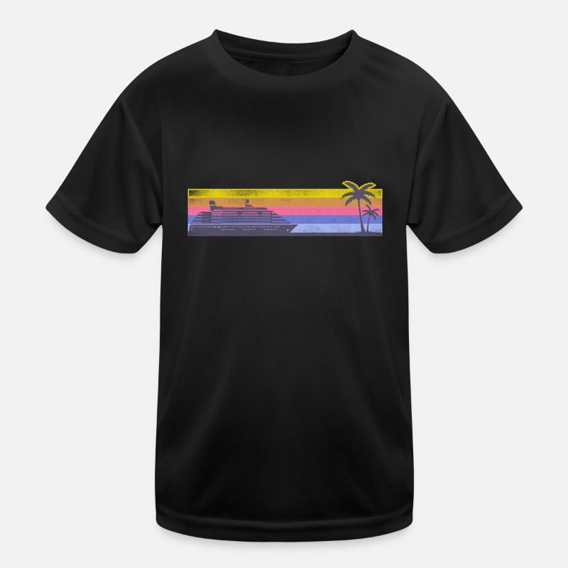 Cruise Ship Vacation Retro Vintage Kids Functional T-Shirt