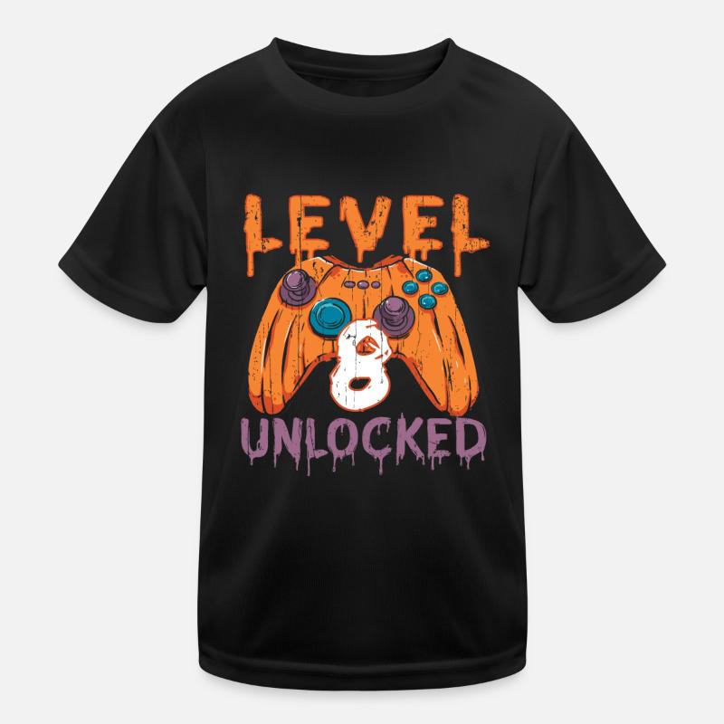 Halloween Pattern Pumpkin Game Gamer Naissance 8 ans T-shirt sport Enfant
