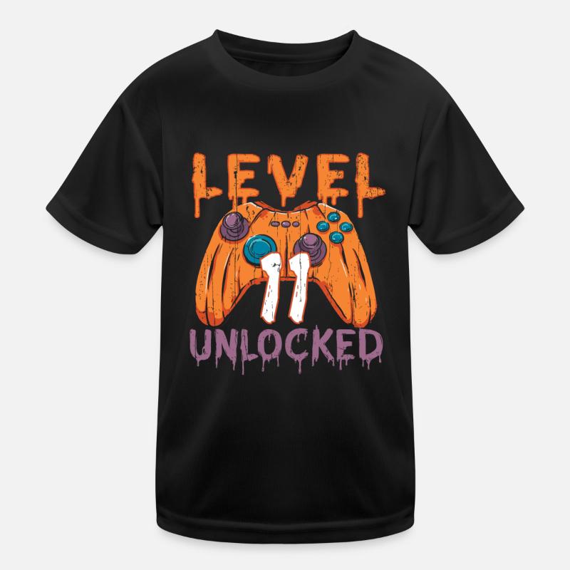 Halloween Pattern Pumpkin Game Gamer Birth Age 11 Kinder Funktions-T-Shirt