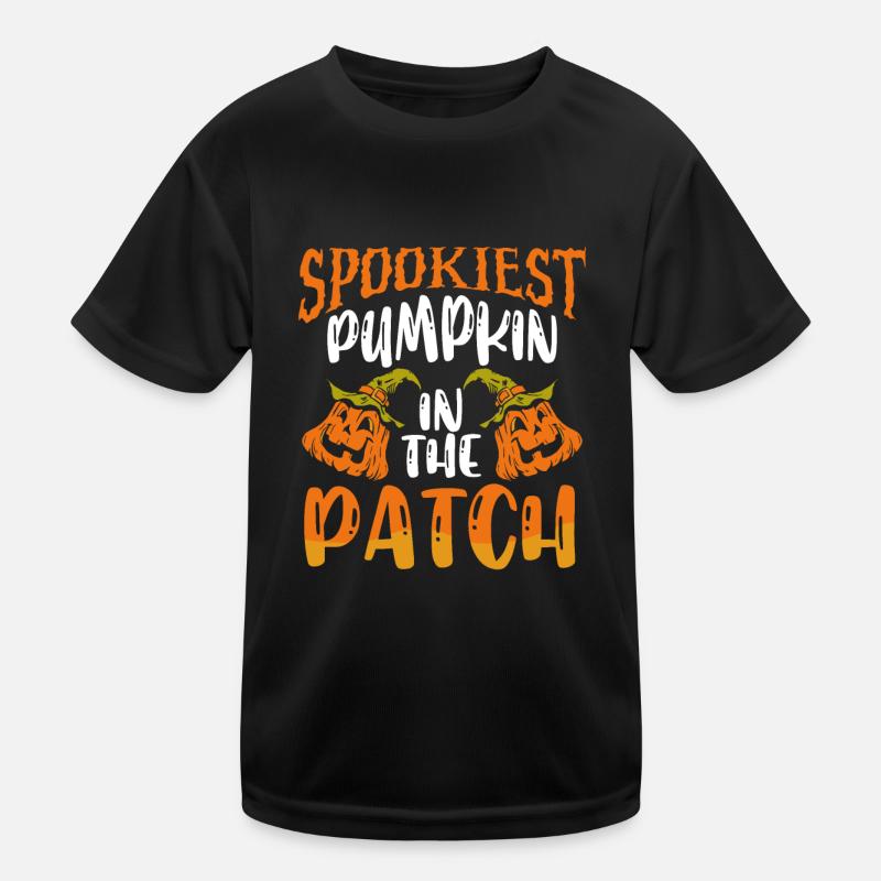 Der Gruseligste Kürbis Im Patch Kinder Funktions-T-Shirt