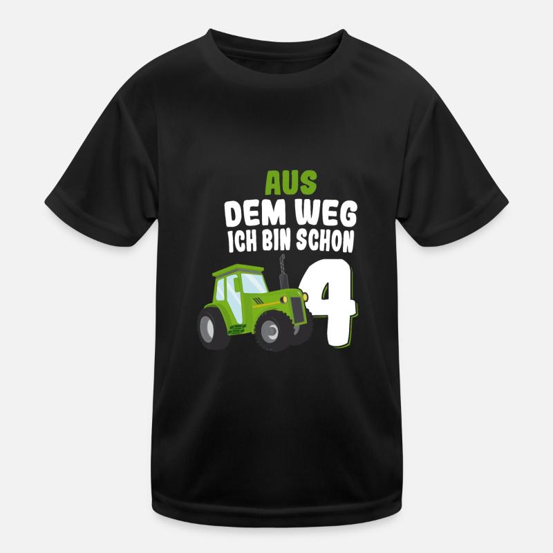 Aus Dem Weg Ich Bin Schon 4 Traktor Geburtstag Kin Kinder Funktions-T-Shirt