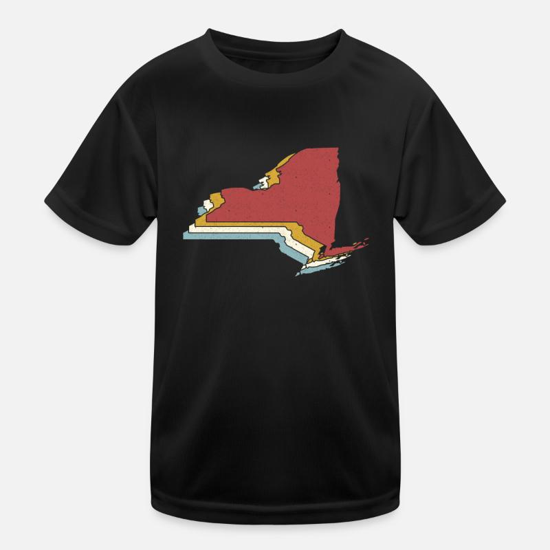 USA State - Vintage Map New York Kinder Funktions-T-Shirt