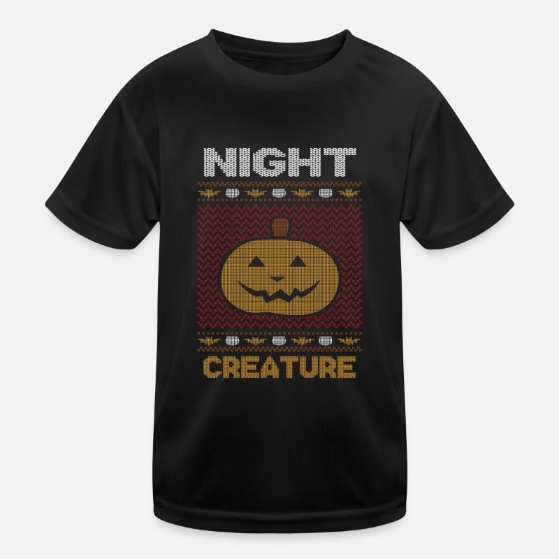 Stitch Pattern Citrouille Nuit Créature Halloween T-shirt sport Enfant