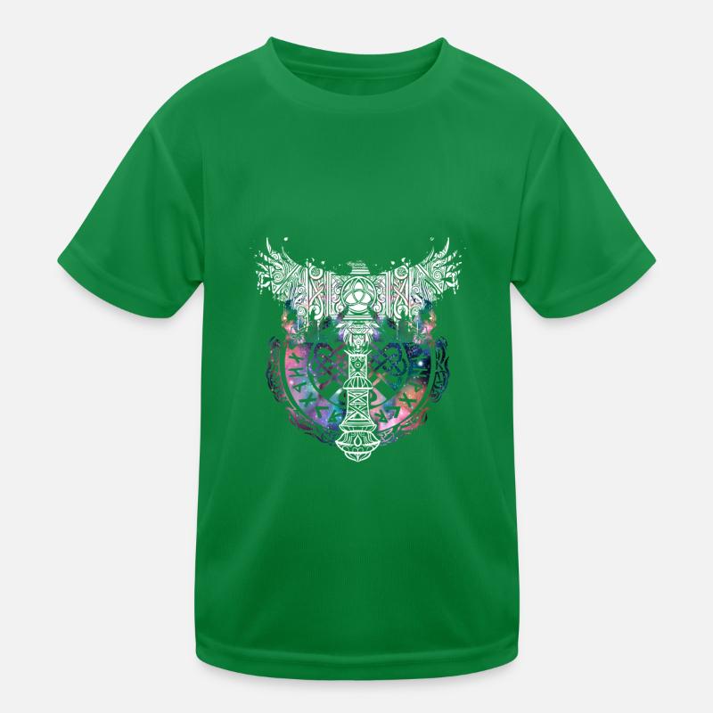 Thor Hammer Raven Mjölnir Rune Viking Galaxy Kids Functional T-Shirt