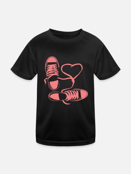Schuh Schuhe Sportschuh Halbschuhe Sneaker - Kinder Funktions-T-Shirt - Schwarz - Vorne