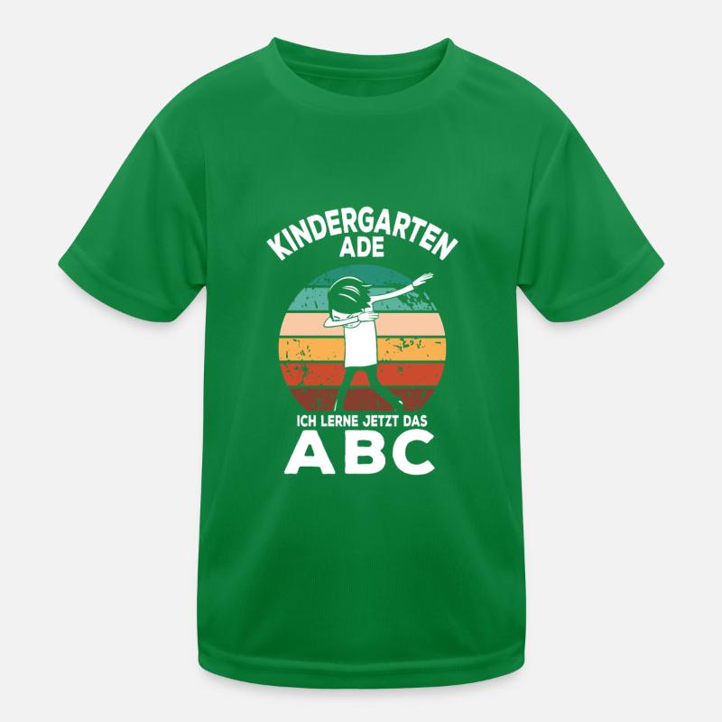 Kindergarten Ade Ich lerne ABC Kinder Funktions-T-Shirt