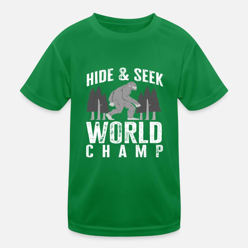 Hide-and-seek saying Bigfoot Gift Kids Functional T-Shirt