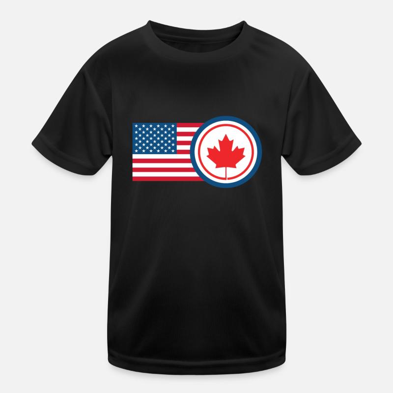 Kanada USA Fahne Herkunft Kinder Funktions-T-Shirt