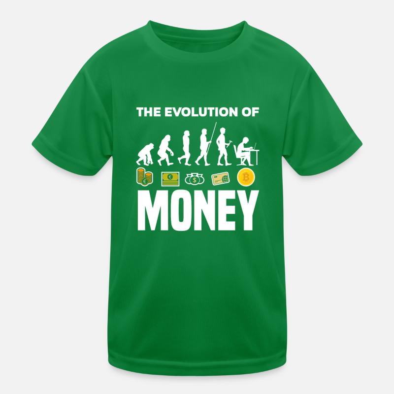 Bitcoin Money Evolution Kids Functional T-Shirt
