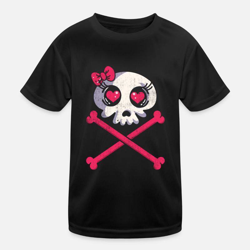 Bone Skeleton Face Horror Scary Halloween Kids Functional T-Shirt